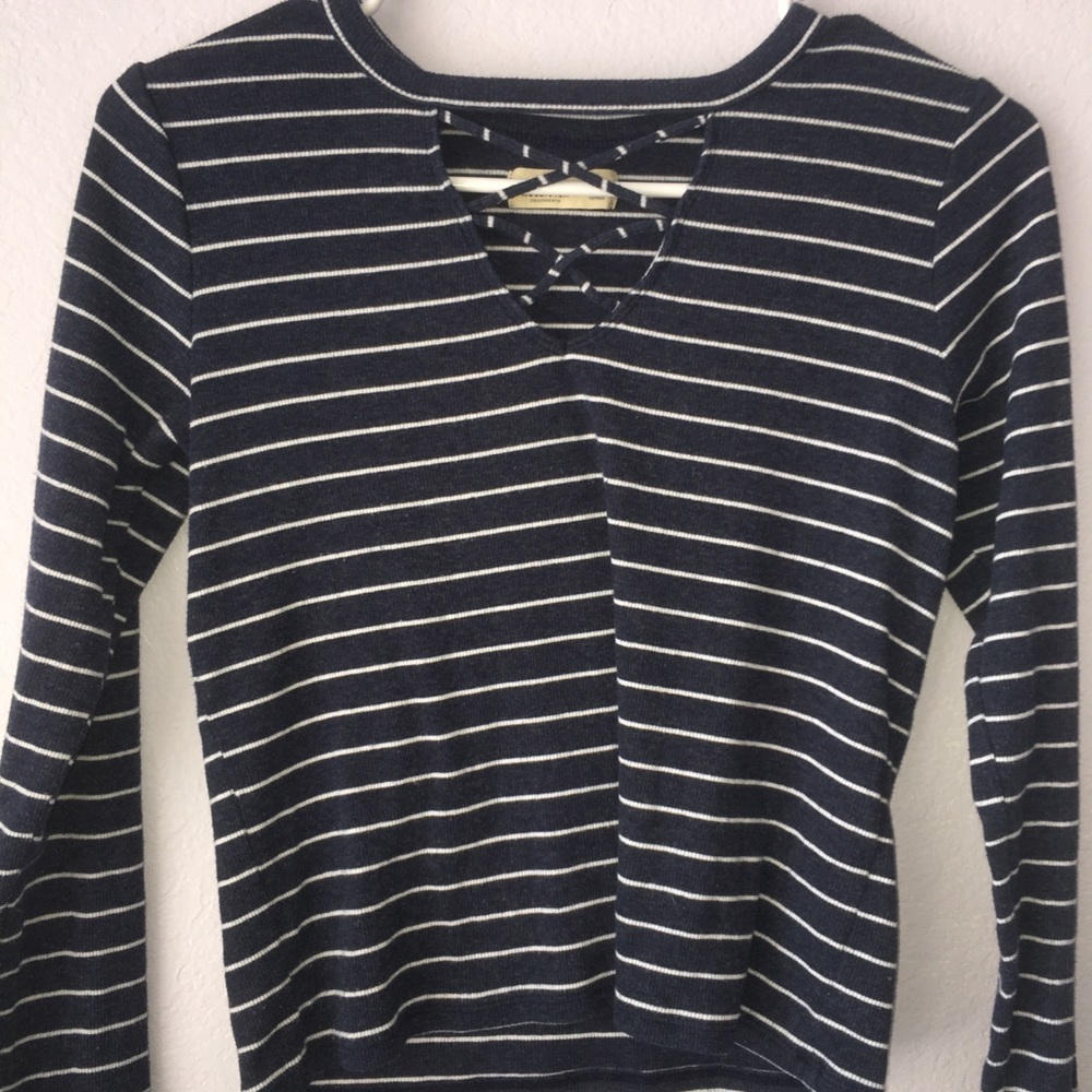 Criss Cross Striped Top